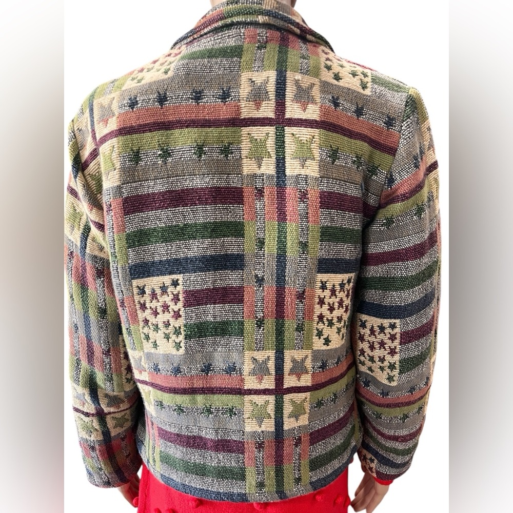 Tapestry style New identity southwestern patriotic cropped jacket-MP - Picture 7 of 11